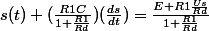 s(t)+(\frac{R1C}{1+\frac{R1}{Rd}})(\frac{ds}{dt})=\frac{E+R1\frac{Us}{Rd}}{1+\frac{R1}{Rd}}