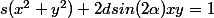 s(x^2+y^2)+2dsin(2\alpha)xy=1