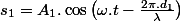 s_{1}=A_{1}.\cos\left(\omega.t-\frac{2\pi.d_{1}}{\lambda}\right)