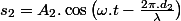 s_{2}=A_{2}.\cos\left(\omega.t-\frac{2\pi.d_{2}}{\lambda}\right)