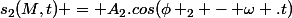 s_2(M,t) = A_2.cos(\phi _2 - \omega .t)