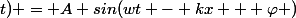 y (x;t) = A sin(wt - kx + \varphi )