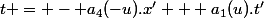 t = - a_4(-u).x' + a_1(u).t'