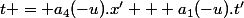 t = a_4(-u).x' + a_1(-u).t'