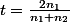 t=\frac{2n_{1}}{n_{1}+n_{2}}