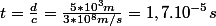 t=\frac{d}{c}=\frac{5*10^3m}{3*10^8m/s}=1,7.10^{-5}s