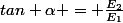 tan \alpha = \frac{E_2}{E_1}