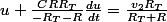 u+\frac{CRR_{T}}{-R_{T}-R}\frac{du}{dt}=\frac{v_{2}R_{T}}{R_{T}+R}