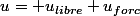 u= u_{libre}+u_{forc}