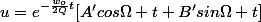 u=e^{-\frac{w_{o}}{2Q}t}[A'cos\Omega t+B'sin\Omega t]