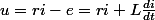u=ri-e=ri+L\frac{di}{dt}