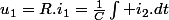 u_{1}=R.i_{1}=\frac{1}{C}\int i_{2}.dt