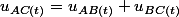 u_{AC(t)}=u_{AB(t)}+u_{BC(t)}