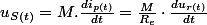 u_{S(t)}=M.\frac{di_{p(t)}}{dt}=\frac{M}{R_{e}}\cdot\frac{du_{r(t)}}{dt}