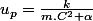 u_{p}=\frac{k}{m.C^{2}+\alpha}