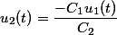 u_2(t)=\dfrac{-C_1u_1(t)}{C_2}
