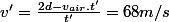 v'=\frac{2d-v_{air}.t'}{t'}=68m/s