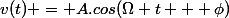 v(t) = A.cos(\Omega t + \phi)