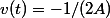 v(t)=-1/(2A)