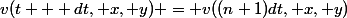 v(t + dt, x, y) = v((n+1)dt, x, y)