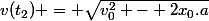 v(t_2) = \sqrt{v_0^2 - 2x_0.a}