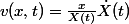 v(x,t)=\frac{x}{X(t)}\dot{X}(t)