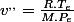 v^{,,}=\frac{R.T_{e}}{M.P_{e}}