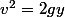 v^2=2gy