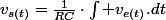 v_{s(t)}=\frac{1}{RC}\cdot\intop v_{e(t)}.dt
