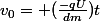 v_0= (\frac{-qU}{dm})t