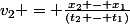 v_2 = \frac{x_2 - x_1}{(t_2 - t_1)}