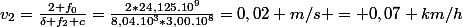 v_2=\frac{2 f_0}{\delta f_2 c}=\frac{2*24,125.10^9}{8,04.10^3*3,00.10^8}=0,02 m/s = 0,07 km/h