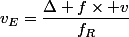 v_E=\dfrac{\Delta f\times v}{f_R}
