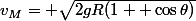 v_M= \sqrt{2gR(1+ \cos\theta)}