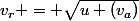 v_r = \sqrt{u+(v_a)}