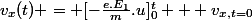 v_x(t) = [-\frac{e.E_1}{m}.u]_0^t + v_{x,t=0}