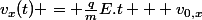 v_x(t) = \frac{q}{m}E.t + v_{0,x}