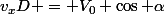 v_xD = V_0 \cos \alpha