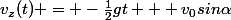 v_z(t) = -\frac{1}{2}gt + v_0sin\alpha