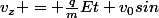 v_z = \frac{q}{m}Et+v_0sin