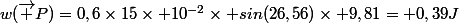 w(\vec P)=0,6\times15\times 10^{-2}\times sin(26,56)\times 9,81= 0,39J