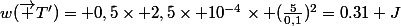 w(\vec T')= 0,5\times 2,5\times 10^{-4}\times (\frac{5}{0,1})^{2}=0.31 J