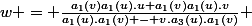 w = \frac{a_1(v)a_1(u).u+a_1(v)a_1(u).v}{a_1(u).a_1(v) - v.a_3(u).a_1(v)} 
