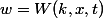 w=W(k,x,t)