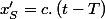 x'_{S}=c.\left(t-T\right)