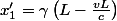 x'_1=\gamma\left(L-\frac{vL}{c}\right)