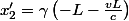 x'_2=\gamma\left(-L-\frac{vL}{c}\right)