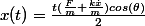 x(t)=\frac{t(\frac{F}{m}+\frac{k\dot{x}}{m})cos(\theta)}{2}