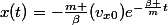 x(t)=-\frac{m }{\beta}(v_{x0})e^{-\frac{\beta }{m}t}