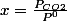 x=\frac{P_{CO2}}{P^{0}}